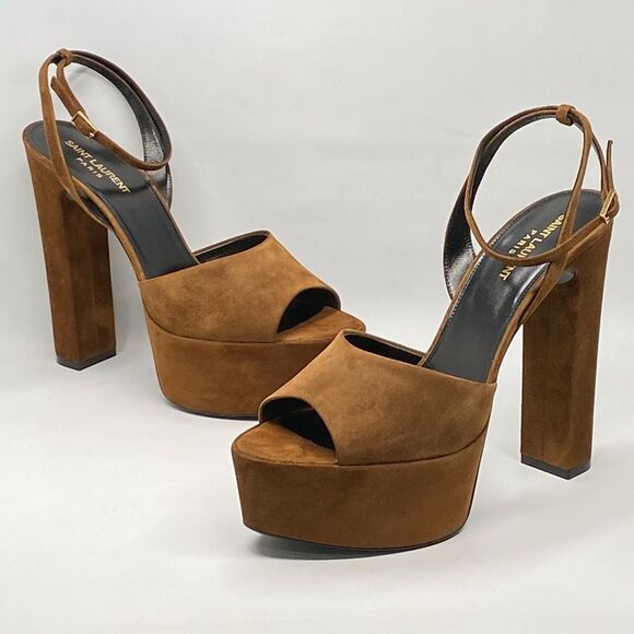 Saint Laurent Jodie Platform Sandals in Suede size 41 - Picture 1 of 14